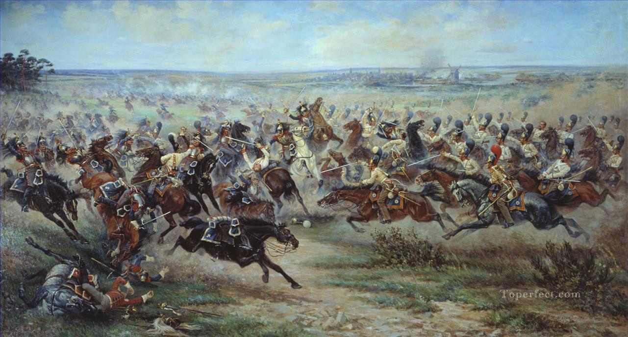 A Charge of the Russian Leib Guard on 2 June 1807 Viktor Mazurovsky Military War Oil Paintings